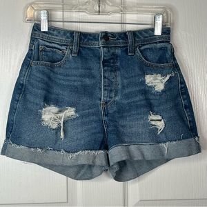 Hollister Sz 5 / 27 Curvy Ultra High Rise Mom Denim Shorts 3”